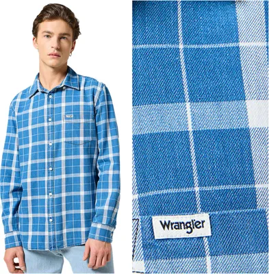 Produktbild von Wrangler Herren -Shirt 1 Punkt Hemd Blau Indigo 112357249 W5x2013868