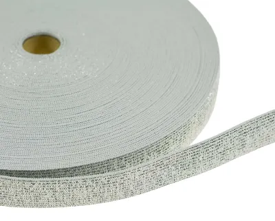 1m / Meterware Glitzer-Gummiband Größen Farbwahl - Gummiband Glitzer Band 20cm silber