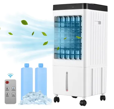 Obrázok produktu pre Prenosný klimatizačný ventilátor Odparovací chladič Chladiaci stroj 3 rýchlosti so 7,5 hodinovým časovačom s diaľkovým ovládaním pre izbu Domov Kancelária Kolej