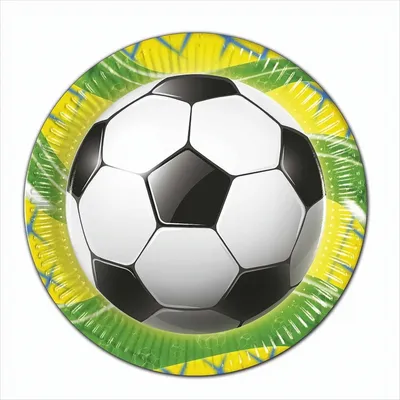 Image de Assiette en carton « Fête du football » 23 cm, lot de 8