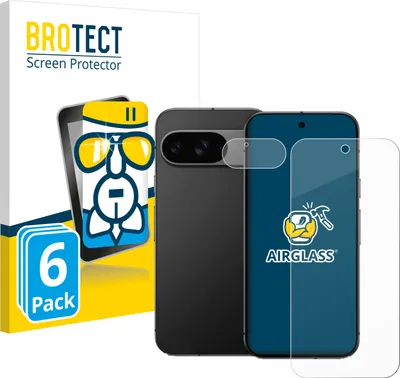 Produktbild von 6x BROTECT Schutzglas für Google Pixel 9 (Display+Kamera) Schutzfolie Panzer Folie Glas Display Schutz klar