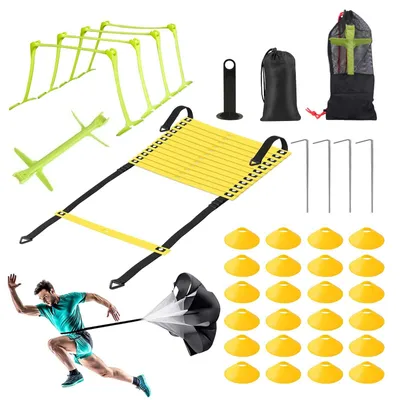 Obrázok produktu pre Kompletná sada tréningových pomôcok na futbal, vrátane rebríka a prekážok