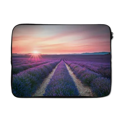 Produktbild von MuchoWow® Laptop Hülle 13 Zoll Lavendel - Lila - Blumen - Himmel Laptoptasche - Laptophülle - Sleeve - Rundumschutz