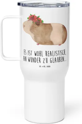 Produktbild von Mr. & Mrs. Panda Kaffee-to-go-Becher Meerschweinchen Weisheit - Weiß - Geschenk, Wunderland, Thermobecher, Kaffee-Thermobecher, Edelstahlbecher, Motivation, thermosbecher