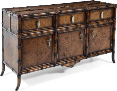 Obrázek produktu pro Casa Padrino příborník ve vintage stylu hnědý 180 x 50 x v. 90 cm - Skříňka z masivu se 3 zásuvkami a 3 dvířky - Nábytek z masivu - Nábytek ve vintage stylu - nábytek