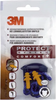 Produktbild von 3M Corded Ear Plugs with Storage Box 87-98 dB Reusable and Washable Ear Plugs Protection - Kit of 1