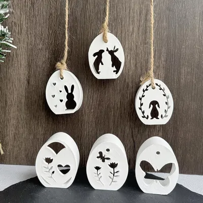 Image de Moules en silicone pour moulage, idéal pour Pâques, lot de 6 : lapins et œufs décoratifs