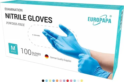 Produktbild von EUROPAPA® 1000x Nitrilhandschuhe Einweghandschuhe puderfrei Untersuchungshandschuhe EN455 EN374 latexfrei Einmalhandschuhe,(Blau, M)