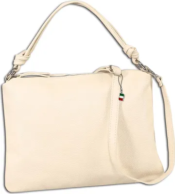 Produktbild von Florence Leder Tasche Damen Schultertasche beige 4x37x27cm OTF173I1