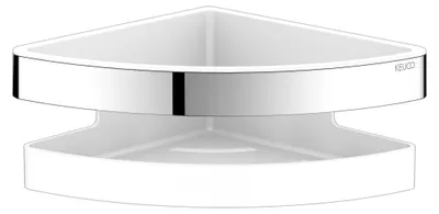 Image de Keuco Collection Moll Corbeille de douche d'angle chromée/blanche - 12757010000