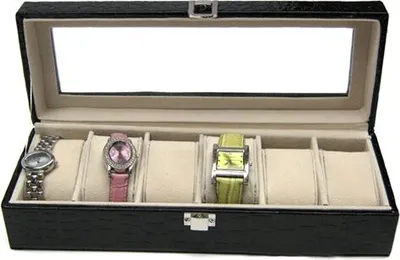 Produktbild von Uhrenkasten Uhrenbox Schaukasten Schmuckkasten für 6 Uhren