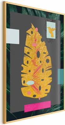Produktbild von Posterpapier Poster - Golden Leaf 21x30 cm Blumen b-A-0401-ao-a