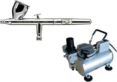Obrázek produktu pro Sada pro airbrush s tichým kompresorem a jemnou tryskou, vhodná pro modelářství