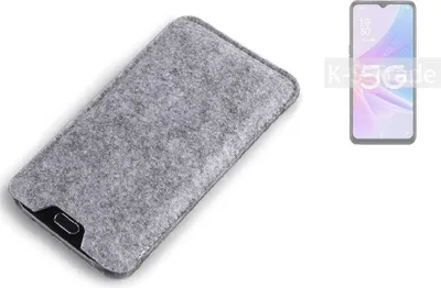 Produktbild von K-S-Trade Filz Handyhülle kompatibel mit Oppo A56s 5G Schutzhülle Filztasche Filz Tasche Case Sleeve Handy Hülle Filzhülle grau