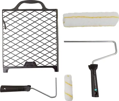 Produktbild von Scorprotect® Streich-Set 5-teilig mit Farbwalze, Bügel und Abstreifgitter