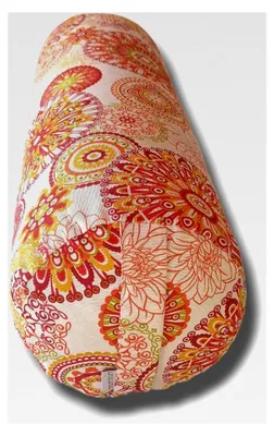 Produktbild von Yoga Bolster, Kissen für Yoga und Pilates, waschbarer Bezug, gefüllt mit Bio-Dinkelschalen, mit Tragegriff, 62x20cm
