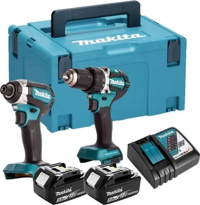 Produktbild von Makita DLX 2180 TJ Akku Combo Kit DHP 484 Akku Schlagbohrschrauber + DTD 153 Akku Schlagschrauber + 2x Akku 5,0 Ah + Ladegerät + Makpac