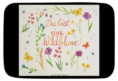 Produktbild von Mr. & Mrs. Panda Badteppich Du bist eine Wildblume - Geschenk, Jahrestag, Kompliment, Hochzeitstag, Frauen, duschmatte, Duschvorleger, Freundin, Badvorleger, Dekoration