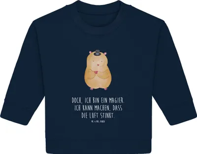 Produktbild von Mr. & Mrs. Panda Organic Baby Pullover Hamster Hut 24. - 36. Monat - French Navy - Geschenk, Magier, Bullover, Zylinder, Lustige Sprüche, Zwerghamster, Zauberer