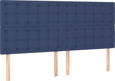 Produktbild von vidaXL Kopfteil Blau 200 x 5 x 118/128 cm Stoff