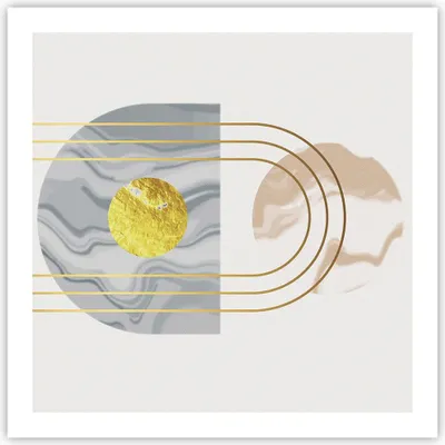 Produktbild von Poster - Poster ohne Rahmen - Modern Gold abstrakt - 60x60 cm - Wand Bild - Wanddeko - Wandbilder - Kunstposter - Wandposter - Bilder - Kunstdruck - Wanddekoration - Wandbild - P2XAC60x60-4574