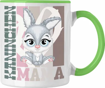 Produktbild von Trendation - Kaninchen Mama Tasse Geschenk für Hasen Besitzerin Spruch Geschenkidee (Grün)