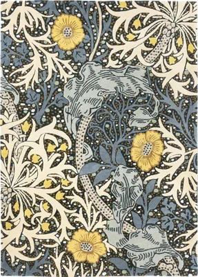 Produktbild von Handgefertigter Wohn- und Schlafzimmerteppich aus Wolle mit Blumenmuster SEAWEED