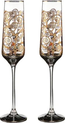 Produktbild von 2er Set Gustav Klimt Sektgläser Der Lebensbaum H. 26cm 200ml Goebel