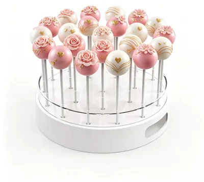 Cake-Pop-Ständer, 22 Löcher, zweilagig, BPA-frei, 21x21x5,8 cm