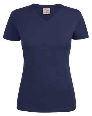 Productafbeelding van Printer - "Heavy" T-shirt voor dames, V-hals, katoen, model ET628 (maat XS) (marineblauw)
