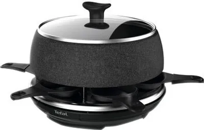 Produktbild von Tefal Cheese'N'Co Raclette-Grill & Fondue RE12C8, 6 Person(en), Thermoplast, Schwarz, Rund, 1,1 m, 850 W