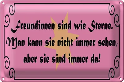 Produktbild von Blechschild Spruch 18x12cm Freundinnen wie Sterne immer da