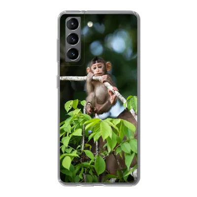 Produktbild von MuchoWow® Handyhülle Schutzhülle Hülle für Samsung Galaxy S21 Baby - Affe - Äste Silikon Softcase Handy Hülle - Softcase