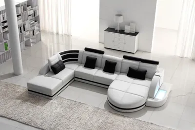 Productafbeelding van Ecksofa Ledersofa Big XXL U-Form Wohnlandschaft Sofa Couch Garnitur Sofas Ecke