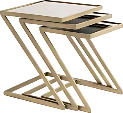 Image de set de 3 tables d'appoint modernes, robustes & peu encombrantes Table d'appoint