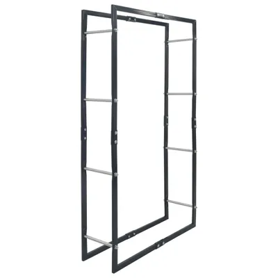 Immagine prodotto di vidaXL Rastrelliera per legna da ardere nera 80×25×150 cm in acciaio