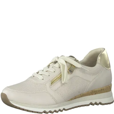 Produktbild von MARCO TOZZI Damen Sneaker Halbschuh Schnürschuh Sohle mit Korkoptik 2-23782-29, Größe:41 EU, Farbe:Beige