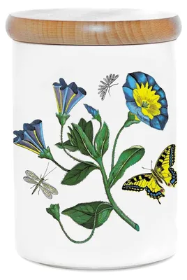 Vorratsdose luftdicht 14 cm Keramik Blumenmotiv 680 ml