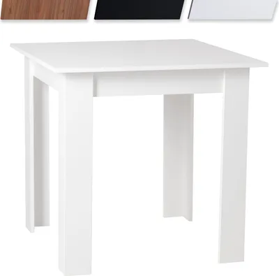 Produktbild von MIADOMODO® Esstisch - Quadratisch, 80x80x76,5cm, für 4 Personen, aus MDF, Platte in Weiß, Klein - Küchentisch, Esszimmertisch, Speisetisch, Wohnzimmer