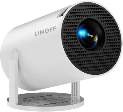 Obrázek produktu pro Přenosný mini projektor s operačním systémem Android 11, podporou 4K a 1080p Full HD, Wi-Fi 6, Bluetooth 5.2, funkcí korekce obrazu (keystone), rotací o 180°, světelností 160 ANSI lumenů, a možností promítání na plochu až 200 palců