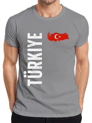 Produktbild von Türkei Flagge Fußball Fan WM Weltmeisterschaft 2026 Herren T-Shirt, Grau, L