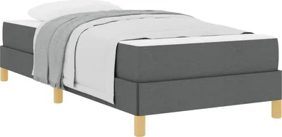 Zdjęcie produktu dla Łóżko sprężynowe z materacem Ciemnoszary 90 x 200 cm tkanina