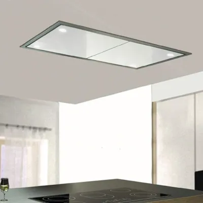 Produktbild von Baumann Deckenhaube Carina 90 W, 90cm Weiß Weißglas Dunstabzugshaube Einbau