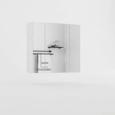 Produktbild von Hängender Badezimmerschrank mit Spiegel, moderner Loft-Stil