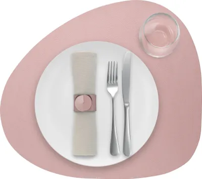 Produktbild von Tischset Skinnatur "Rosewater" - Platzdeckchen - Platzset - Oval - Recyceltes Leder - Rosa - 46x40cm - 1 Stück