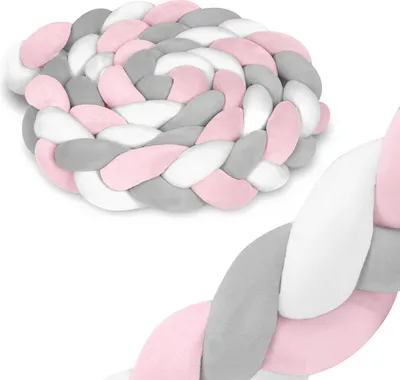 Produktbild von Ricokids 3m Babybettüberwurf - rosa und grau