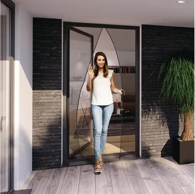 Zdjęcie produktu dla Siatka przeciw owadom Windhager żaluzja magnes antracyt 110x220 cm