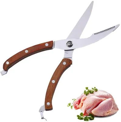 Obrázek produktu pro Ostrý nůž na drůbež z nerezové oceli s dřevěnou rukojetí