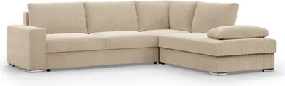 Produktbild von VELANO - Ecksofa mit Schlaffunktion, Bettkastem, Komfort und Still, beige