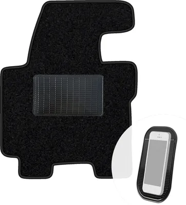 Produktbild von moto-MOLTICO Fahrer Fußmatte Auto Velours Fahrerseite Autoteppiche Schwarz Fahrermatte 1-teilig passend für Kia Sportage II 2004-2010